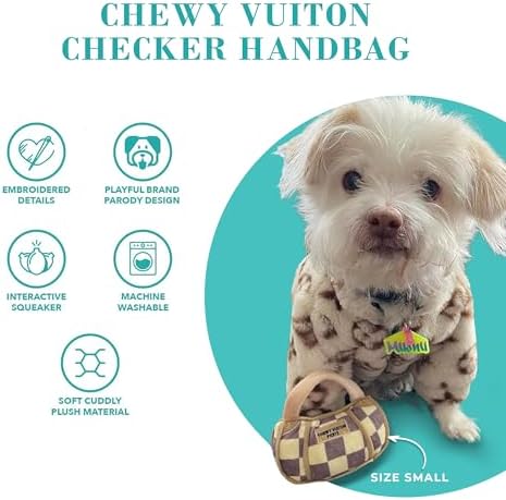 Haute Diggity Dog Chewy Vuiton Handbag Plush Dog Toy, Designer Parody Toy