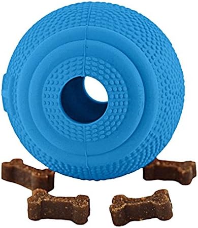 Tricky Treat Rugby Ball: Dog Treat Dispenser - Awesome Anxiety Reliever and Boredom Breaker, Fun Fetch and Basic Puppy Training Toy (Large, Blue)