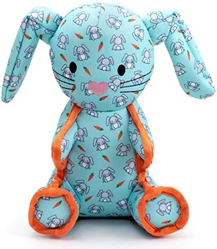 The Worthy Dog Animal Pattern Tough Plush Squeaky Dog Toy, Bunny
