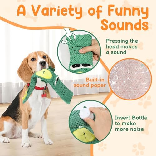 2-Pack Aggressive Chewer Toy, Squeaker & Puzzle, No Stuffing