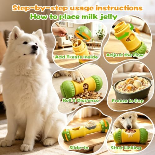 COMFGIVE Cognitive Slow Feeder for All Dogs with Two Detachable Bowls, Interactive Dog Puzzle Enrichment Toy, Adjustable Treat Dispensing Toy to Keep Dogs Busy & Provide Brain Stimulation