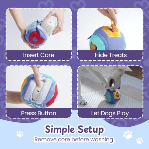 Interactive Dog Toy, Treat-Hiding Geo Bouncing Ball with Shape Pockets