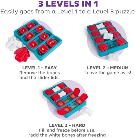 Outward Hound by Nina Ottosson Dog Brick – Interactive Treat Puzzle Enrichment Toy, Level 2 Intermediate, 1 Count (Pack of 12)