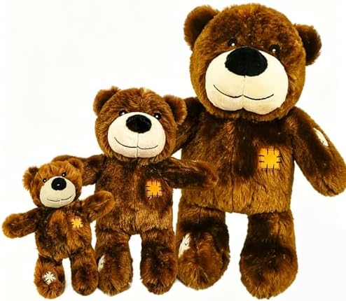 3 Packs Squeaky Dog Toys, Cute Teddy Bear Plush Puppy Compan Toys with Squeakers, Durable Stuffed Animal Chew Toys for Small Medium Large Dogs, Perfect Pet Teething & Interactive Play Gifts
