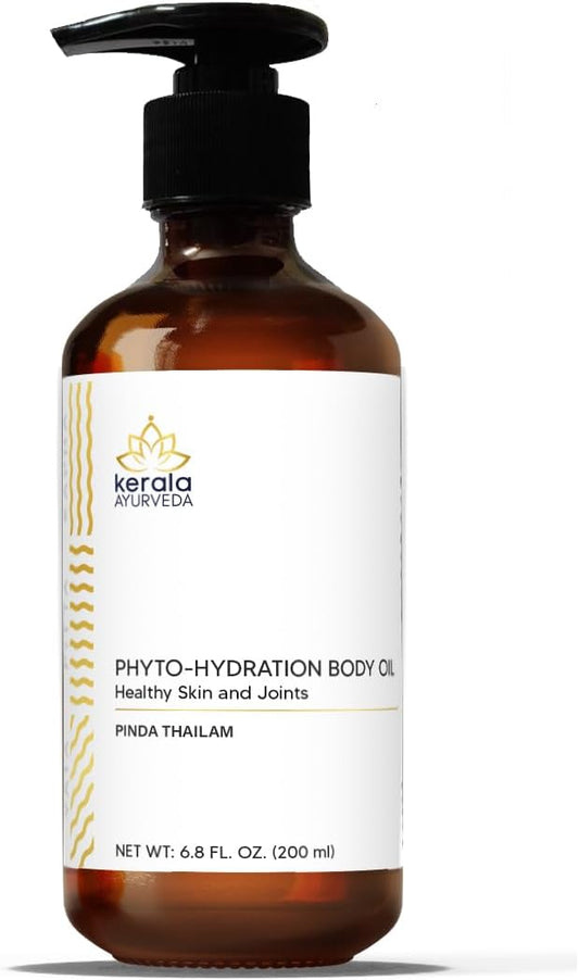 Kerala Ayurveda Phyto Hydration Body Oil (Pinda thailam) - Ayurvedic Massage Oil for Body - Calms Joints, Soothes Skin, Maintains Normal Hydration of Skin & Pacifies Vata and Pitta, 6.8 Fl Oz