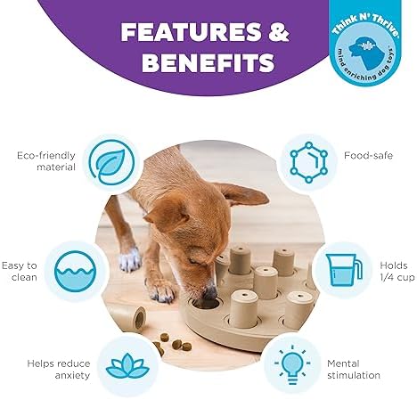 Outward Hound by Nina Ottosson Dog Smart Treat Puzzle Enrichment Toy, Level 1 Beginner, Tan, Composite
