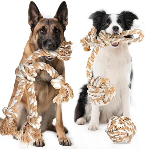 TwoEar Dog Rope Toys for Large Dogs - 3 Pack Dog Chew Toys
