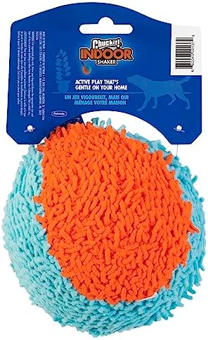 Chuckit! Indoor Fetch Shaker Dog Toy, Orange and Blue, 7.75 inches (Pack of 12)