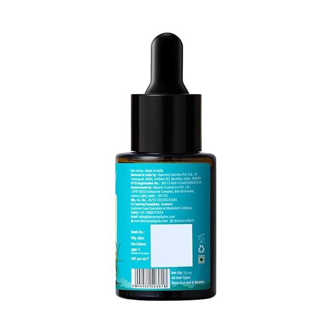 Pilgrim Hair Growth Serum for Thinning Hair | 3% Redensyl, 4% Anagain & 5% Capilia Stem Cell | Strengthens, Nourishes & Revitalizes Hair | Korean Black Rice | 0.85 Fl Oz (25ml)
