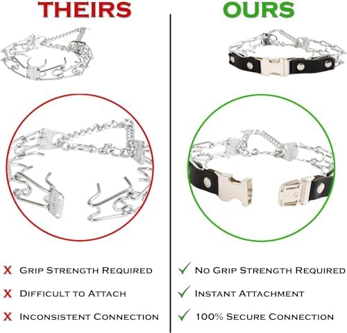 Herm Sprenger Prong Collar for Dogs Training – Quick Release Buckle & Swivel Ring for Easy Use – Made of Durable Steel Chrome Plated in Germany– 4.0mm Prongs for Extra Large Dogs with 26-30" Neck