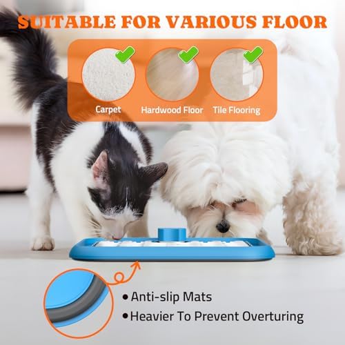 Pawtners Stainless Steel Large Lick Mat for Dogs, 2 Pack, Blue