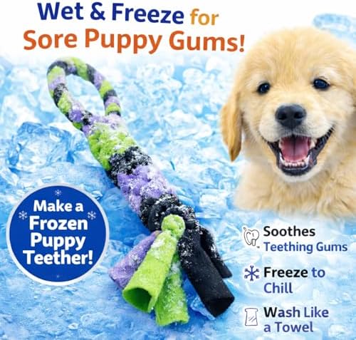 Patented Fleece Tug Toy for Dogs (Blue)