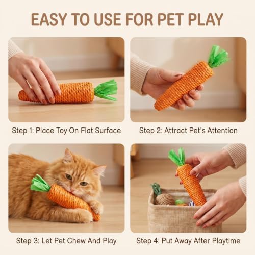 Carrot Shape Cat Teething Toys Orange