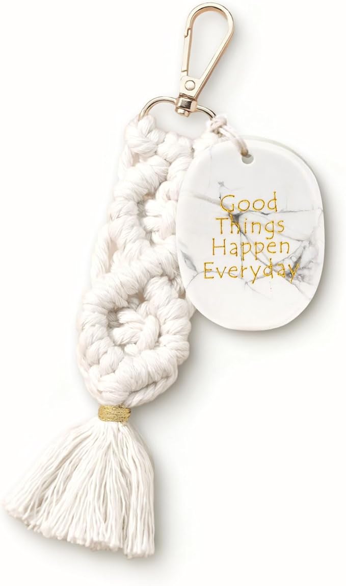 Engraved Howlite Healing Stone with Tassel, Mental Crystal for Reiki & Anxiety Relief, Polished Stones Gift for Women, Moonstone Crystals Inspired