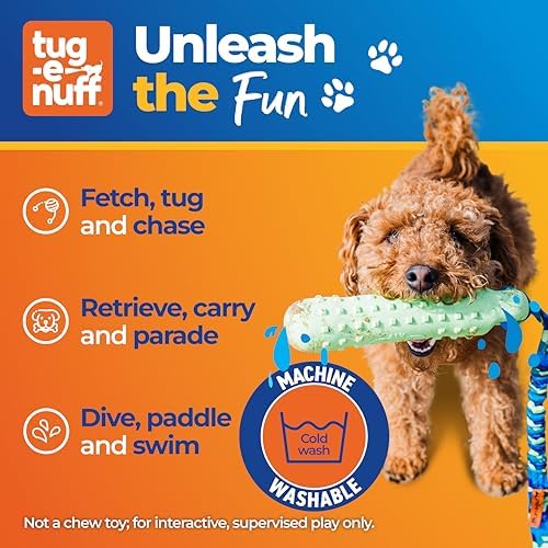 Tug-E-Nuff BOB 3-in-1 Dog Dummy (Green), Interactive Dog Tug Toys 27.5 in
