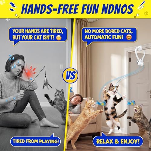 CATPICK Interactive Cat Toys for Indoor Cats Automatic Electric Flying Bird Feather Mouse Toy - Best Kitten & Adult Cat Enrichment Mouse cat Toy Hanging Electric Kitty Toys for Bored Cats