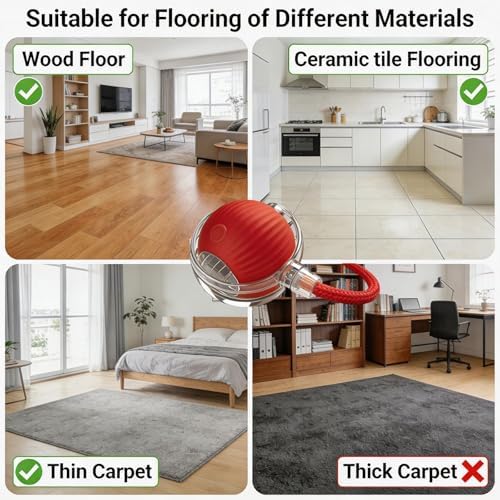 Interactive Smart Wake Pet Ball with Teaser Tail for Cats & Dogs(red)