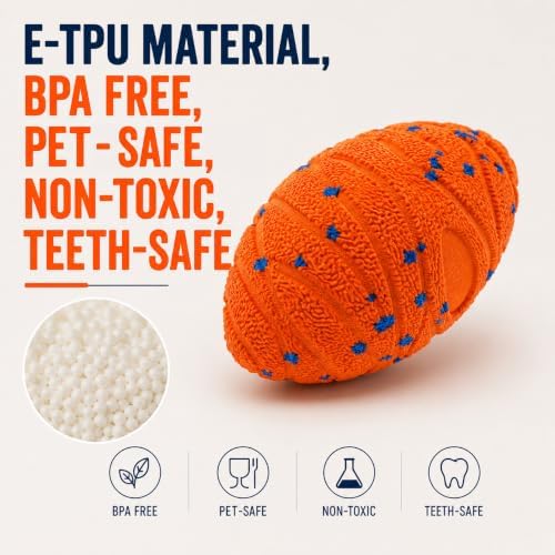Interactive Dog Ball for Large Dogs, Quiet E-TPU Football Toy