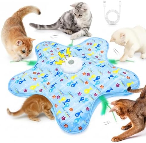 Interactive Touch Activated Hide and Seek Cat Toys for Indoor Cats, Blue