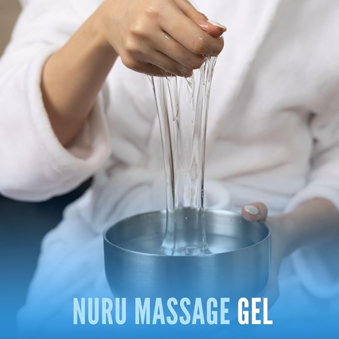 Nuru Massage Gel (8.45 fl oz) | Water-Based | Paraben & Glycerine Free | Formulated with Natural Seaweed, Green Tea, Liquorice Extract, Vitamin B5, & Organic Aloe Vera