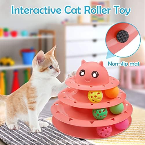 UPSKY 20 PCS Cat Toys Set with Teaser, Mice, Spring, and Various Ball Toys | Puzzle Kitten Toys, Sturdy Structure, Detachable Design, Easy to Assemble, Anti-Slip, Reduces Boredom for Indoor Cats