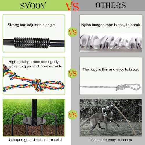 Tether Tug Toy for Dogs,Outdoor Interactive Play Equipment with 2 Ropes
