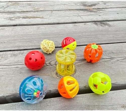 8pcs Bird Cat Ball Toy with Bell Parakeets Foraging Foot Talon Training Set
