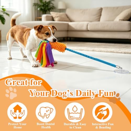 Suction Cup Dog Toys for Small Medium Dogs, Interactive Rope Toys