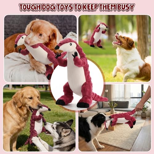 loncoldy Plush Chew Toys for Dogs Squeaky Dog Toys for Medium Small Dogs Tough Stuffed Animal Plush Dog Toy to Keep Them Busy