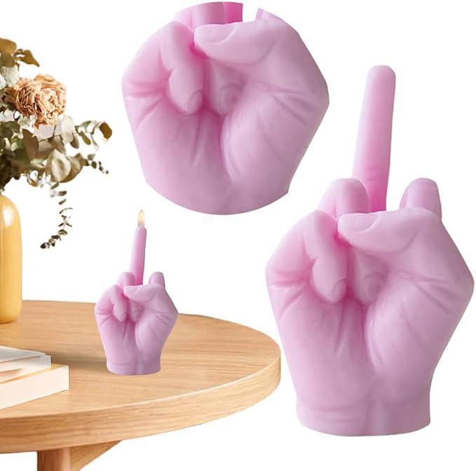 Middle Finger Scented Candle Soy Wax Long Lasting Candle Middle Finger Shaped Model Scented Candle Aromatherapy Hand Gesture Candles Home Decoration Ornaments