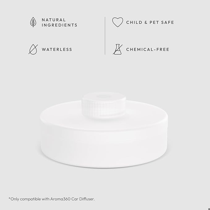 Aroma360 - Smart Car Diffuser Oil - Escapade - Premium Car Air Freshener Cartridge - Lemon, Ocean, Bergamot & Fragrant Jasmine - Essential Oils - Vegan - Aromatherapy - Cars, Trucks, SUVs, RVs & More