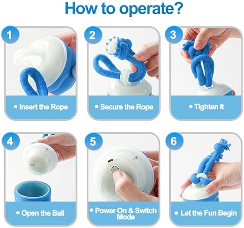 Interactive Dog Ball, Blue USB-C Rechargeable Rolling Toy