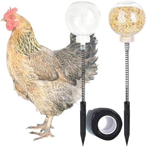 2 Pack Chicken Pecking Toys, Slow Feed Release Feeder Ball for Your Flock, Chicken Coop Enrichment & Boredom Toys for Hens Birds