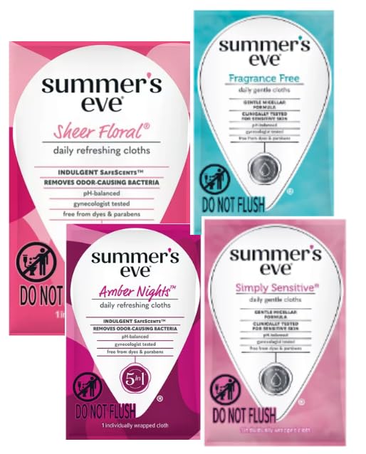 Women's intimate cleaning, feminine wash wipes + King Combo QR code (Summer's Eve Lovers (8 assorted wipes))