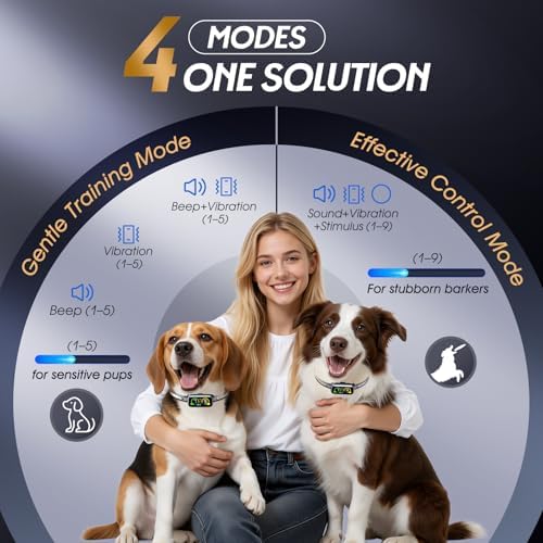 generic Smart Dog Bark Collar with Advanced Detection, Anti Barking Devices (Metalic)
