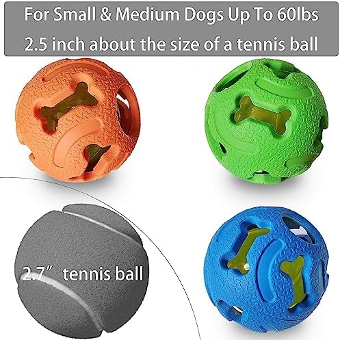 Leejec Dog Toys, 2.5" Interactive Light up Balls, for Medium & Small Breed