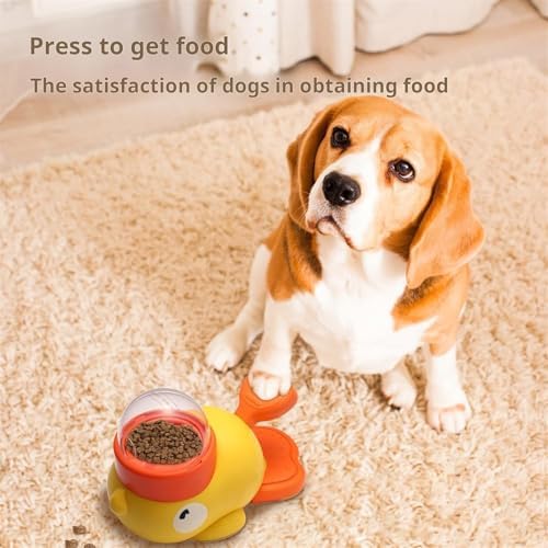Duck Cat Treat Dispenser, 2026 New Duck Treat Dispenser for Cats, Little Yellow Ducks Cat Toy Treat Feeder, Ducks Dog Feeder, Washable for Small/Medium Dogs & Cats (White)