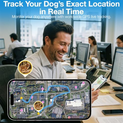 GPS Wireless Dog Fence No Subscription, Full App Control, Custom Virtual Fence, WiFi & SIM Card Supported, First‑Person View, Two‑Way Audio, Adjustable for Medium & Large Dogs