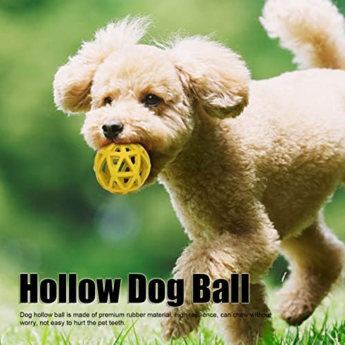 Dog Toy Ball - Hollow Dog Ball Bite Teeth Grinding Interactive Rubber Pet Chewing Ball Toy for Indoor Outdoor (Large)