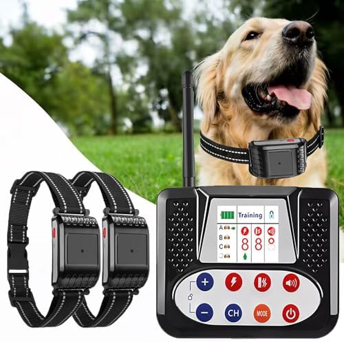 Wireless Dog Fence, 2026 Electric Dog Fence with Remote, Waterproof Training Collar Receiver, Vibration & Shock, Covers up to 856-Acre Pet Dog Fence Boundary Containment System,for2dogs