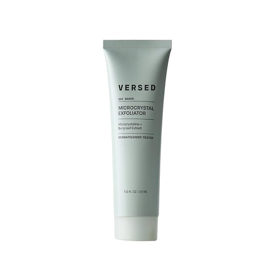 Versed Day Maker Microcrystal Exfoliating Cleanser - Creamy Facial Wash Helps Clear Dead Skin Cells - Microcrystalline, Biodegradable Alternative to Microbeads - Vegan (1 fl oz)
