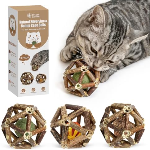 Silvervine Cage Balls Cat Chew Toy with Catnip, 3 Pack