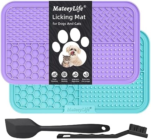 MateeyLife Lick Mat for Dogs & Cats, Slow Feeder Licking Pads for Boredom