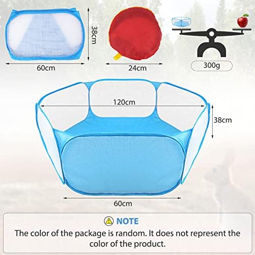 Rypet Guinea Pig Playpen Pop-Up, Outdoor Yard Fence for Small Pets,Blue