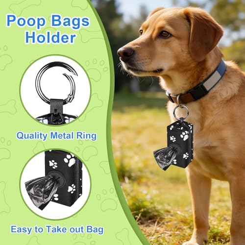 2pack Dog Poop Bag Holder Zippered Pet Waste Bags Dispenser