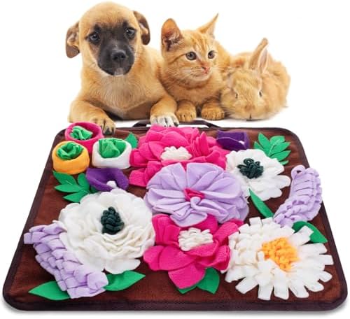 Snuffle Mat for Dogs,Dog Feeding Mat Sniff Mat Interactive Dog Puzzle Mat for Training and Stress Relief Encourages Natural Foraging Skills (Coffee)