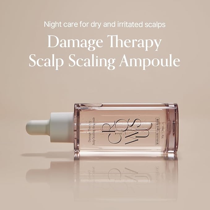 Growus Damage Therapy Scalp Scaling Ampoule, 1.69 fl.oz/ Scalp Serum with Protein and Seaweed Complex for Thicker Hair, Bulgarian Rose Scent, Free from Paraben, Sulfate