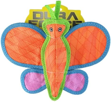 Tuffy® - DuraForce® : 2 Pack Butterfly Dog Toy: Ultra Durable Plush Toy with Multiple Layers & Reinforced Seams, Washable and Floats, DuraForce® Construction