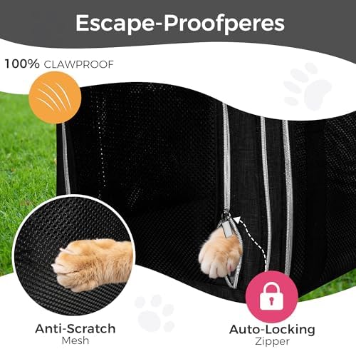 BAGLHER Pet Travel Carrier, Cat Carriers Dog Carrier for Small Medium Cats Dogs Puppies, Airline Approved Small Dog Carrier Soft Sided, Collapsible Puppy Carrier. Black