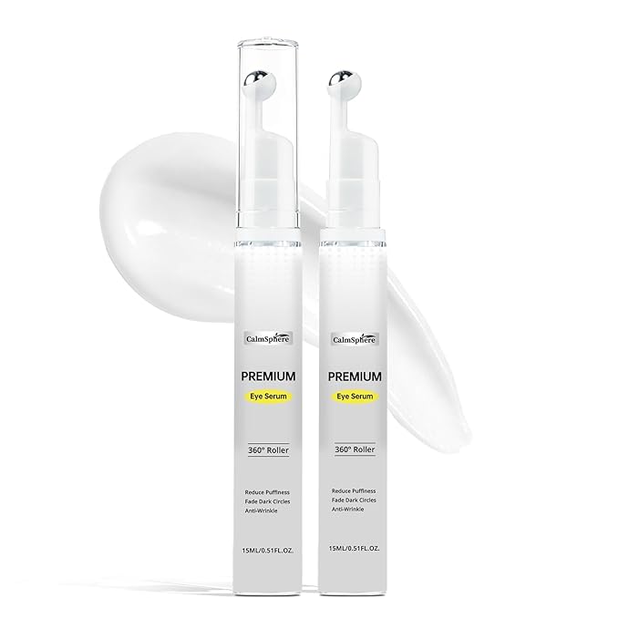 Premium Eye Serum with 360° Roller, Reduce Puffiness, Fade Dark Circles, Anti-Wrinkle, 15ML/0.51FL.OZ